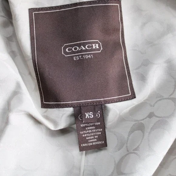 Coach Women's Classic Navy Blue Double Breasted Trench Coat Size XS - Picture 5 of 7